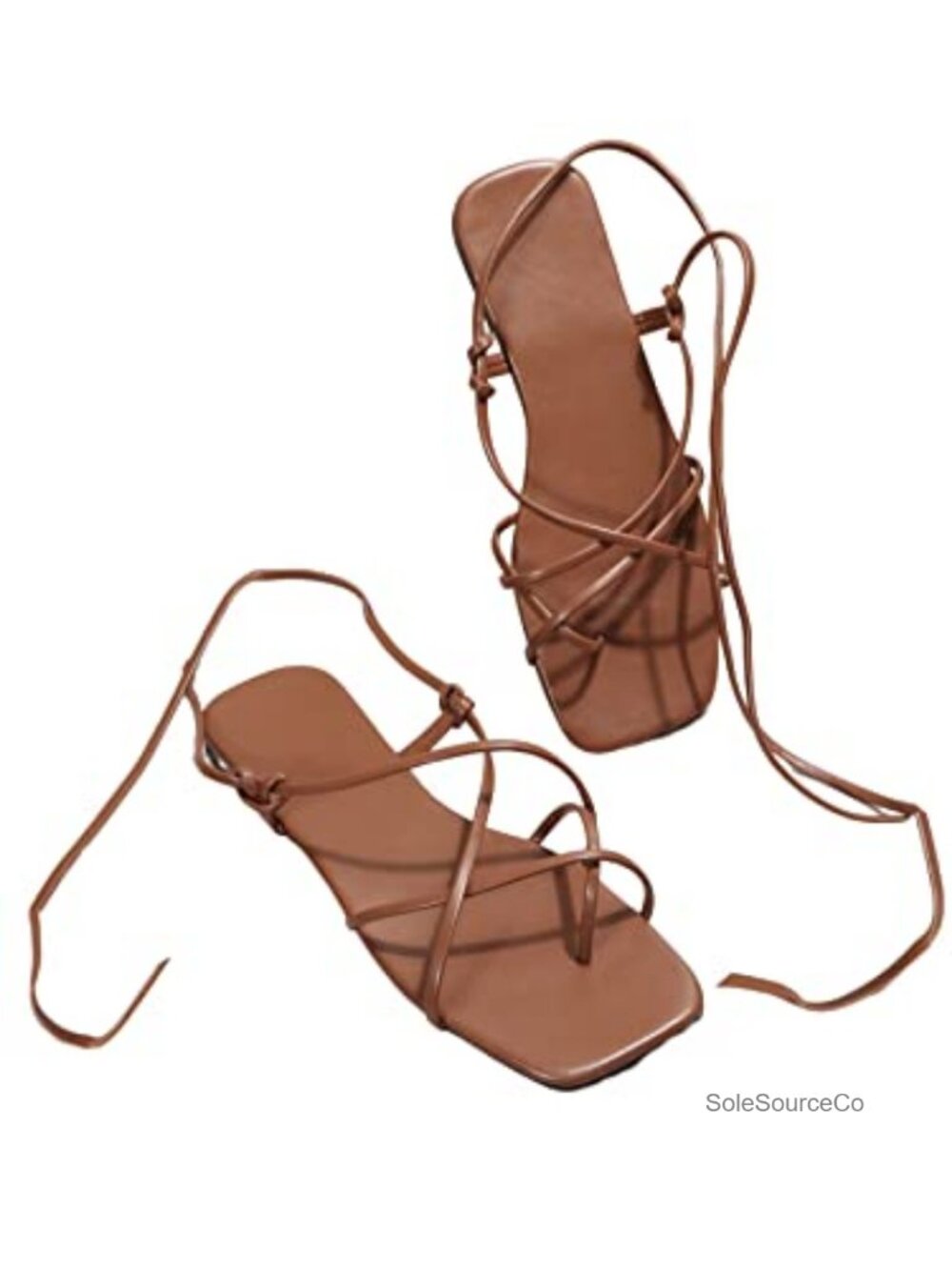 Lace Up Strappy Flat Sandals for Women Open Toe Gladiator Summer Wedding Shoes